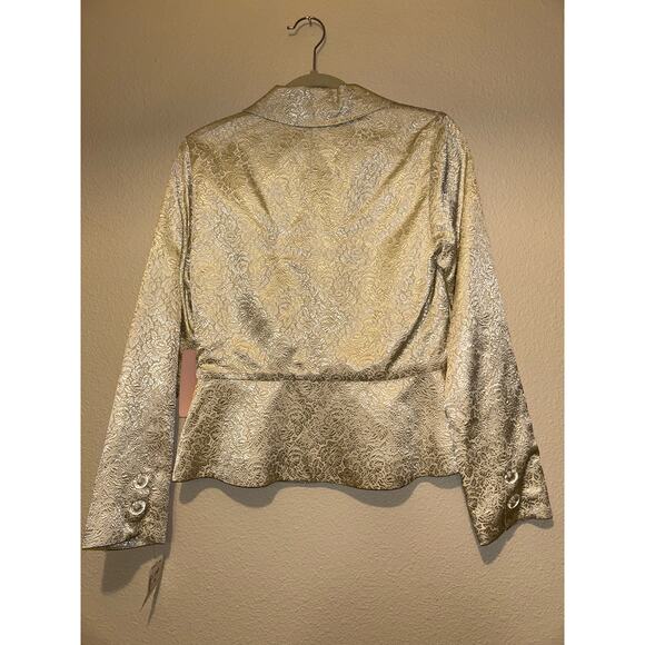 Wendy Hil Champagne  Baroque Mother of Bride Floral Wedding Event Blazer Jacket - Picture 7 of 13